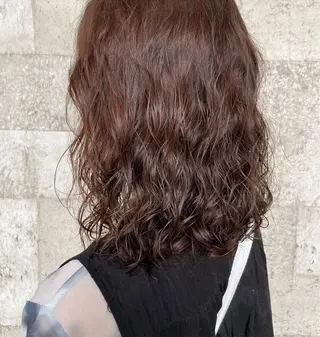 ミディアム パーマ 🫧レイナ 🫧 ツヤ髪／艶カラー🫧のヘアスタイル