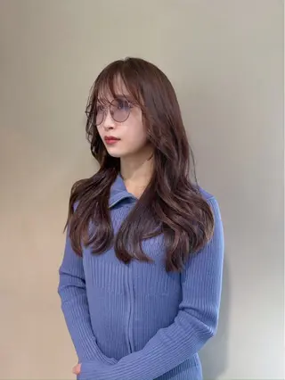 セミロング カラー ヘアアレンジ OPUSダブルカラー ケアブリーチのヘアスタイル