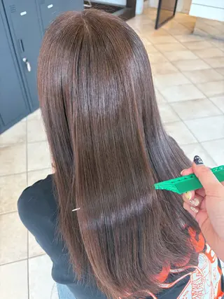 カラー うる艶&縮毛矯正 ⟡.·小林理菜⟡.·のヘアスタイル