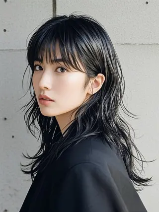 セミロング ウルフカット 811 大阪梅田 ウルフのヘアスタイル