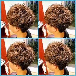 ショート パーマ ハイトーンデザイン カラー特化🌟木下のヘアスタイル