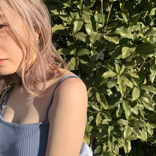 セミロング カラー 顔周りレイヤー 🎀マリノのヘアスタイル