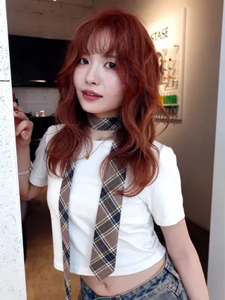 ロング カラー ハイトーン/レイヤー nail 百咲💌のヘアスタイル