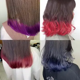 カラー インナー×縮毛矯正 ピンクカラー澤井里菜のヘアスタイル