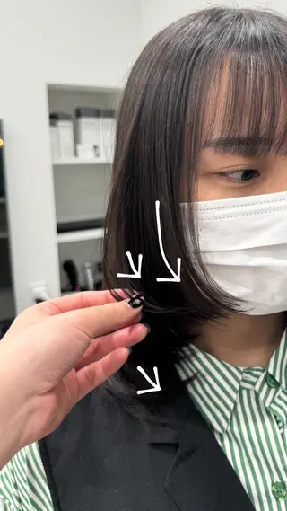 ミディアム BELLE by revo所属・𝘀𝗮𝗲/ 艶髪/ショートボブのヘアスタイル