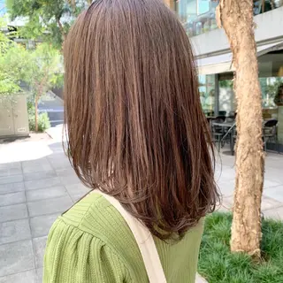 セミロング 透明感/オリーブ/ グレージュ/YUKAのヘアスタイル