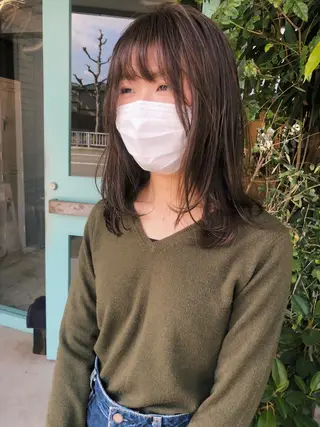 セミロング カラー パーマ/レイヤー 岩山丈一郎のヘアスタイル