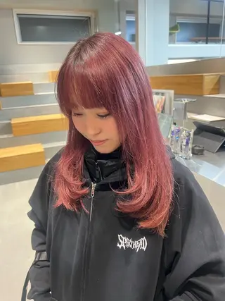 セミロング カラー 吉沢遣人/レイヤー 艶カラー/パーマのヘアスタイル