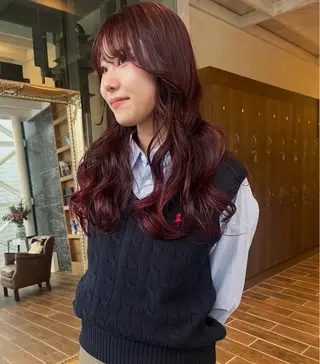 ロング カラー 村上 輝のヘアスタイル