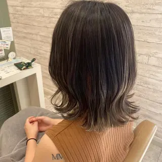 セミロング パーマ カラー ヘアアレンジ 肥後 有紗のヘアスタイル