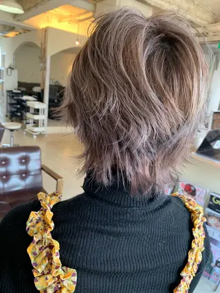 ショート カラー ヘアアレンジ ボブウルフ／ボブ Satsuki【名駅のヘアスタイル