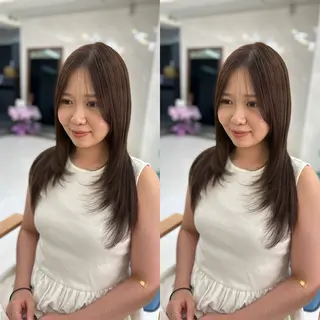 セミロング カラー 縮毛矯正/髪質改善/ レイヤー代々木/木下のヘアスタイル