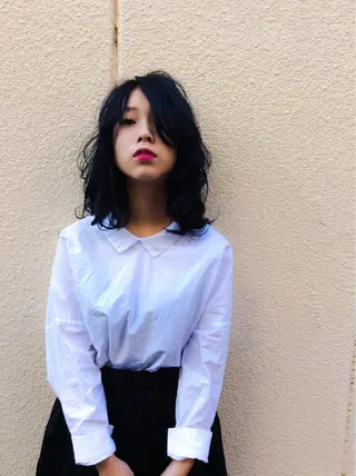 ミディアム カラー 堀江/心斎橋/西大橋 四ツ橋【Vers】のヘアスタイル