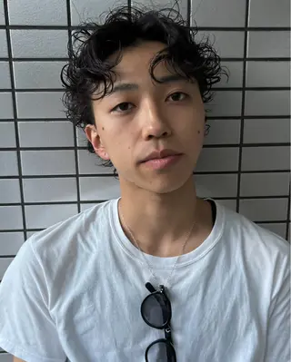 ミディアム パーマ メンズ 渋谷/原宿/メンズ/ コヤマトモヤのヘアスタイル