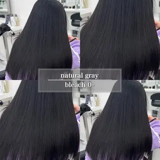 セミロング カラー ケアブリーチ/ 髪質改善/上質艶髪のヘアスタイル