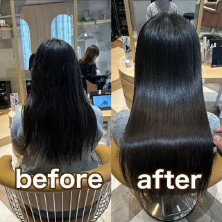 セミロング カラー 脱白髪染め/ 髪質改善/ハクのヘアスタイル