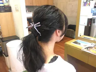 セミロング ヘアアレンジ ツイスパ・波巻き 🩵片平和香奈のヘアスタイル