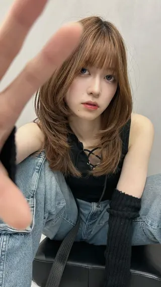 セミロング 23°NADAUN所属・岐阜1番韓国ヘア/ 星羅/23°のヘアスタイル