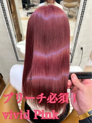 ロング カラー 縮毛矯正/ブリーチ なしダブルカラー輝希のヘアスタイル