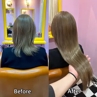 ロング シール＋ちび編み込み エクステ梅田🐨のヘアスタイル