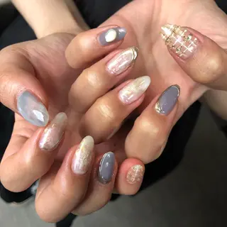 ロング カラー ヘアアレンジ キッズ ネイル マツエク・マツパ 福田 加奈のネイルデザイン