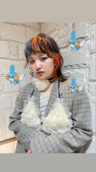 ミディアム カラー ひなた 艶カラー/渋谷のヘアスタイル