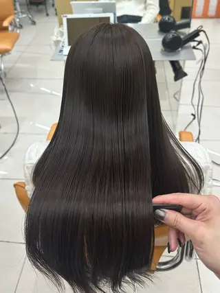 ロング カラー パーマ 髪質改善× ハイライト溝江のヘアスタイル