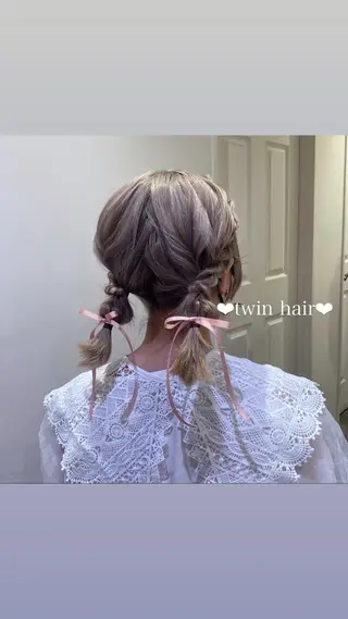 ヘアアレンジ エクステ🎀 暖色カラー🎀amiのヘアスタイル