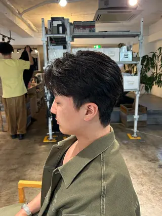 ショート パーマ メンズ become men's hair 名駅店所属・名駅/フェザーパーマ 韓国ヘア/森岡のヘアスタイル