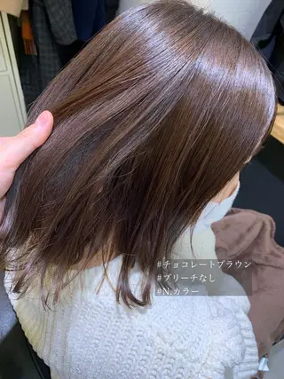 ミディアム カラー ノグチ ナツコのヘアスタイル