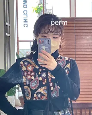 パーマ mopa所属・mopa_kaede 暖色カラー/ロングのヘアスタイル