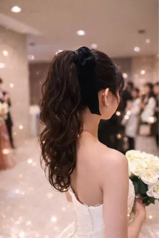 ロング Rinkaアレンジ/ 顔まわり/縮毛矯正のヘアスタイル