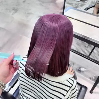 セミロング カラー ヘアアレンジ 🎀モテ暖色× エクステ🎀あかりのヘアスタイル