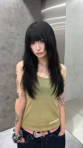 ロング レイヤー/ハッシュ カット【春道】のヘアスタイル