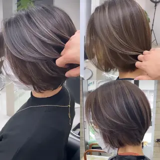 ショート ハイライト、レイヤー カット/西梅田/中西のヘアスタイル