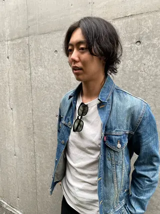 ロング パーマ メンズ 菊池大一 溝の口パーマのヘアスタイル