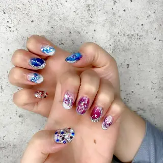 セミロング カラー パーマ ヘアアレンジ メンズ キッズ ネイル マツエク・マツパ Salon Ｋのネイルデザイン