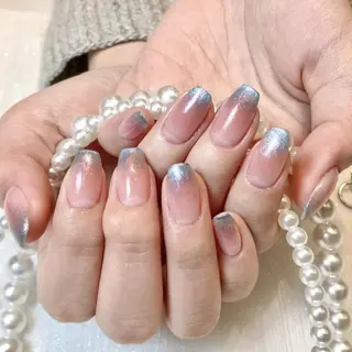 ネイル RAFFINE 月🦋🩵のネイルデザイン