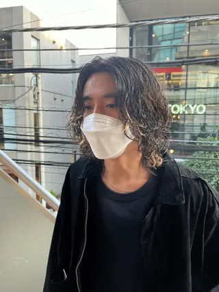 セミロング カラー パーマ ヘアアレンジ メンズ 💎髪質改善特化💎 RUITOのヘアスタイル