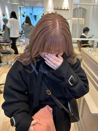 ミディアム カラー オリーブ/縮毛♡ Natsuno🩰のヘアスタイル