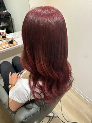 ロング カラー 中田 渚のヘアスタイル