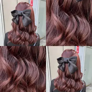 ロング カラー ガーリー♡女の子っぽ ヘア♡ピンクカラー♡のヘアスタイル