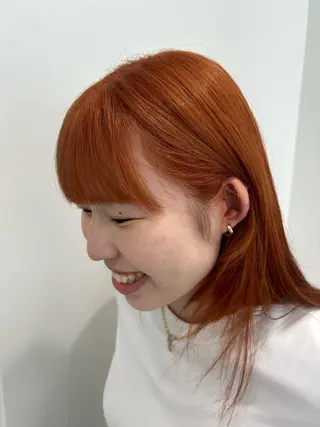 セミロング カラー 愛結 暖色カラー🎀🩰のヘアスタイル