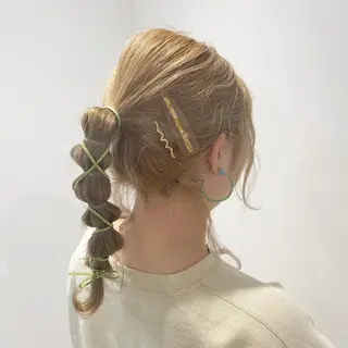 セミロング ヘアアレンジ しんた ようのヘアスタイル