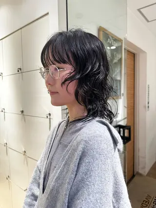 ミディアム 青木龍樹/パーマモデ ル/似合わせパーマのヘアスタイル