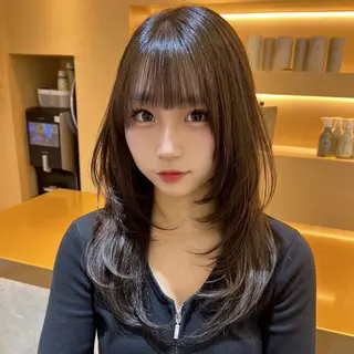 ロング カラー ヘアアレンジ ✨カチモリ✨レイヤー 韓国ヘア🇰🇷ゆいのヘアスタイル