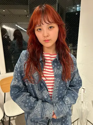 ロング カラー ケアパーマ/ケアブリ ーチdaisukeのヘアスタイル