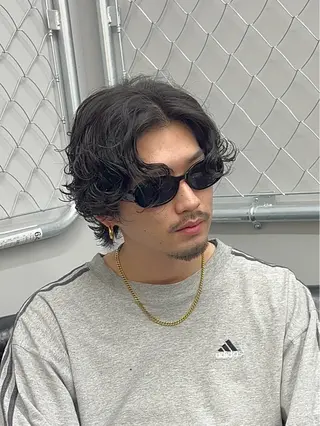 ミディアム パーマ メンズ X メンズ特化/ 中村郁人のヘアスタイル