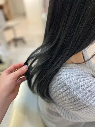 ロング カラー ブリーチなしWカラー /酸性ストレート河本のヘアスタイル