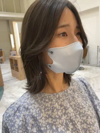 ミディアム カラー パーマ ヘアアレンジ ATENA所属・無料カット モデル募集成田和樹のヘアスタイル